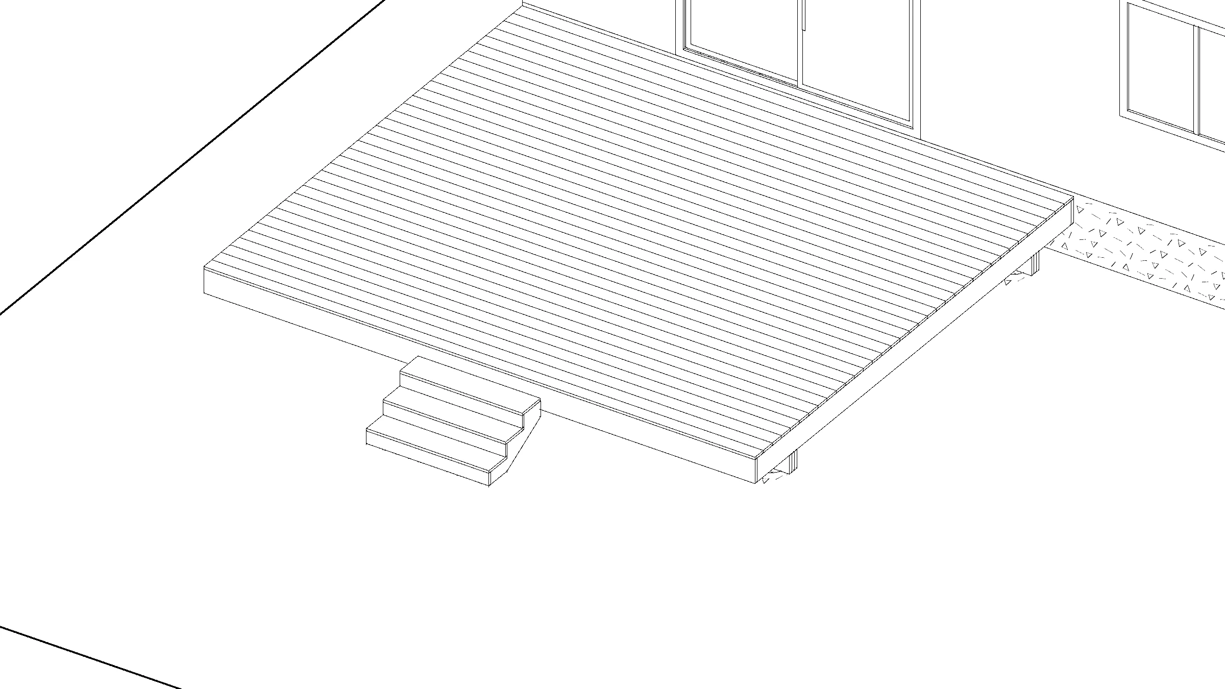 18x16 Spacious Ground-Level Deck deck plan