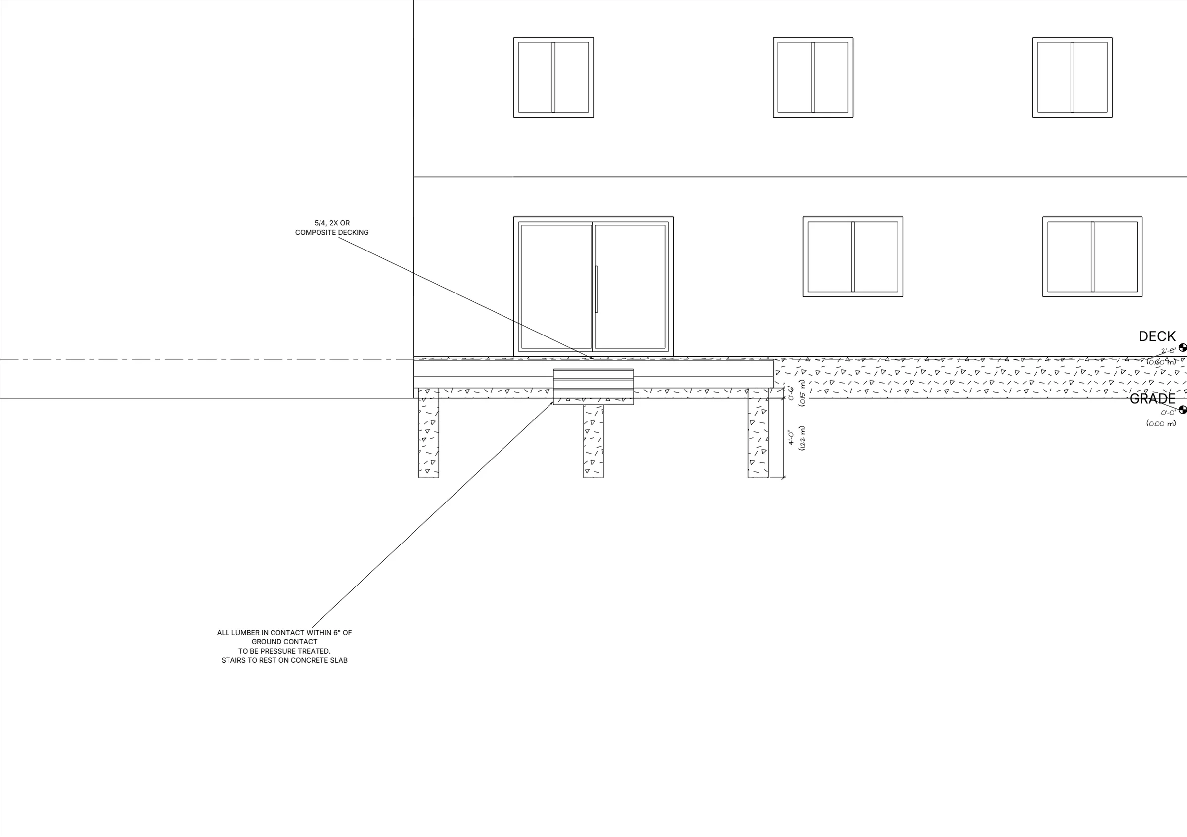 18x16 Spacious Ground-Level Deck elevations preview