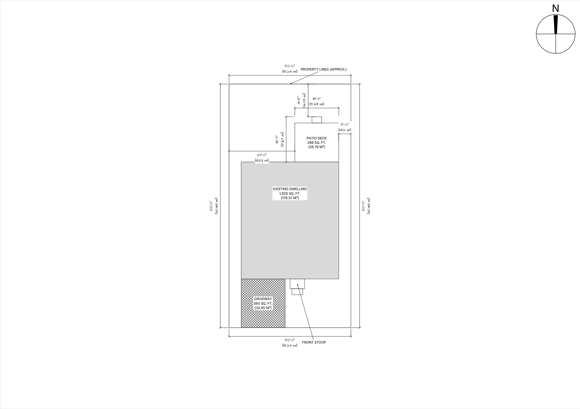 18x16 Spacious Ground-Level Deck site plan preview