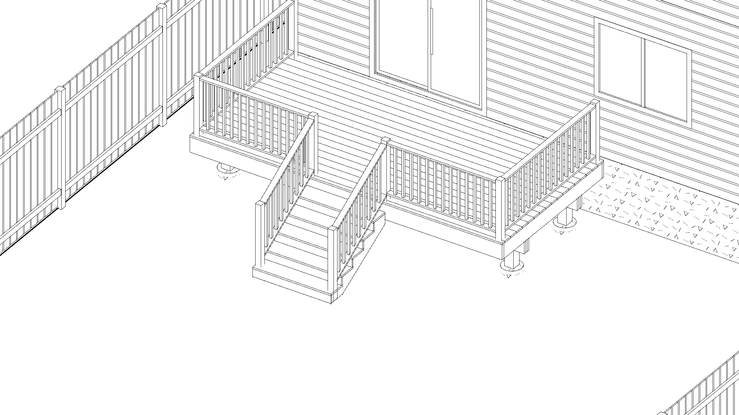 16x8 Medium Raised Deck deck plan
