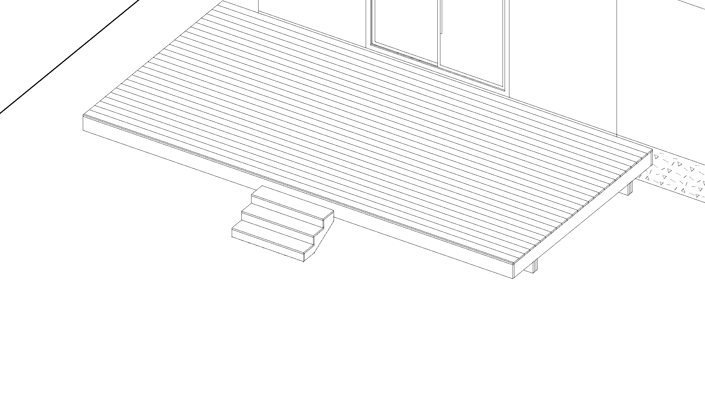24x12 Spacious Ground-Level Deck deck plan