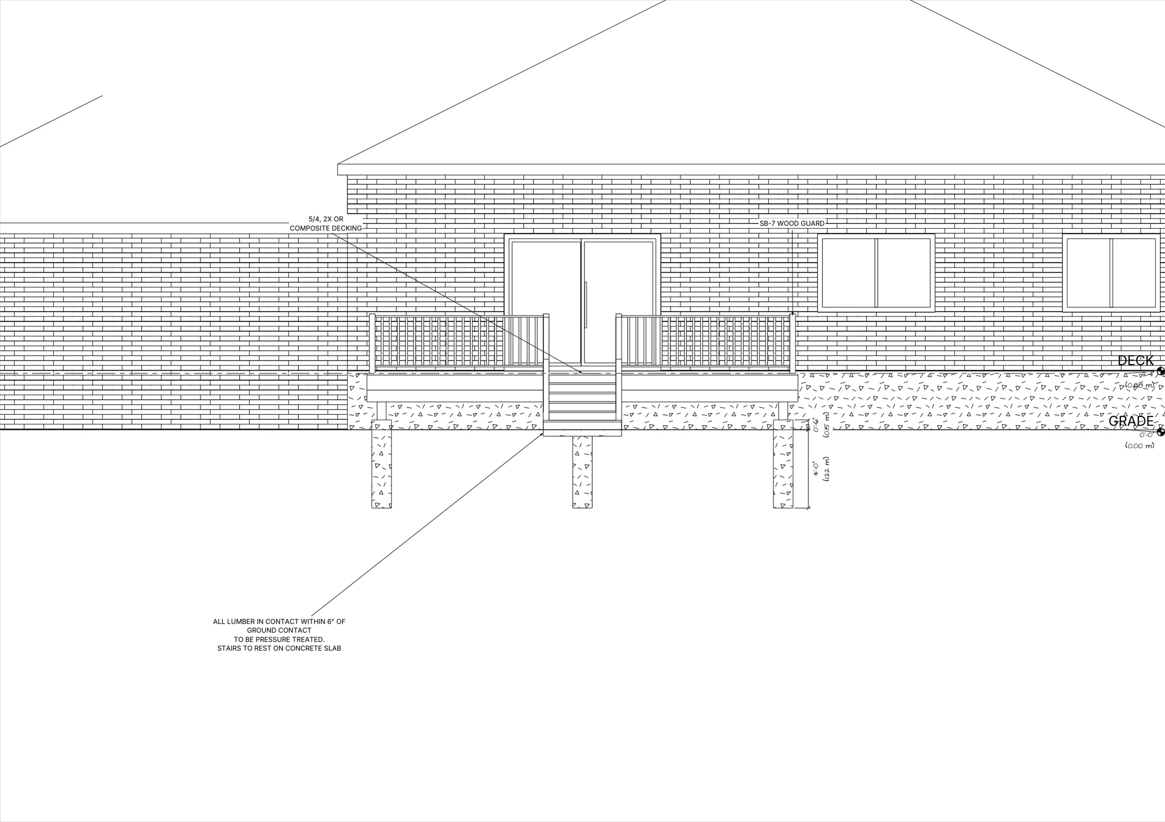 20x22 Spacious Raised Deck elevations preview