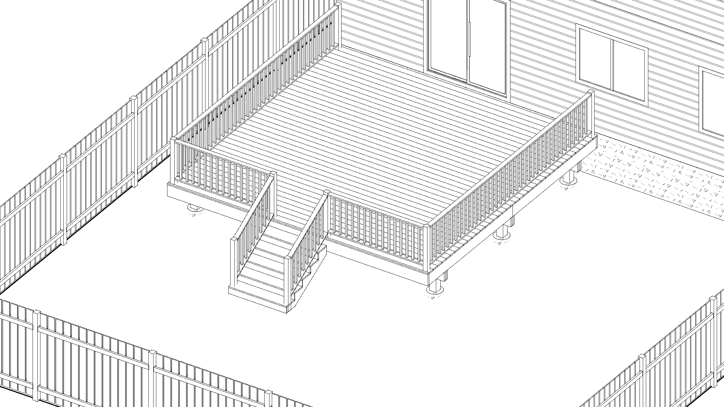 18x18 Spacious Raised Deck deck plan