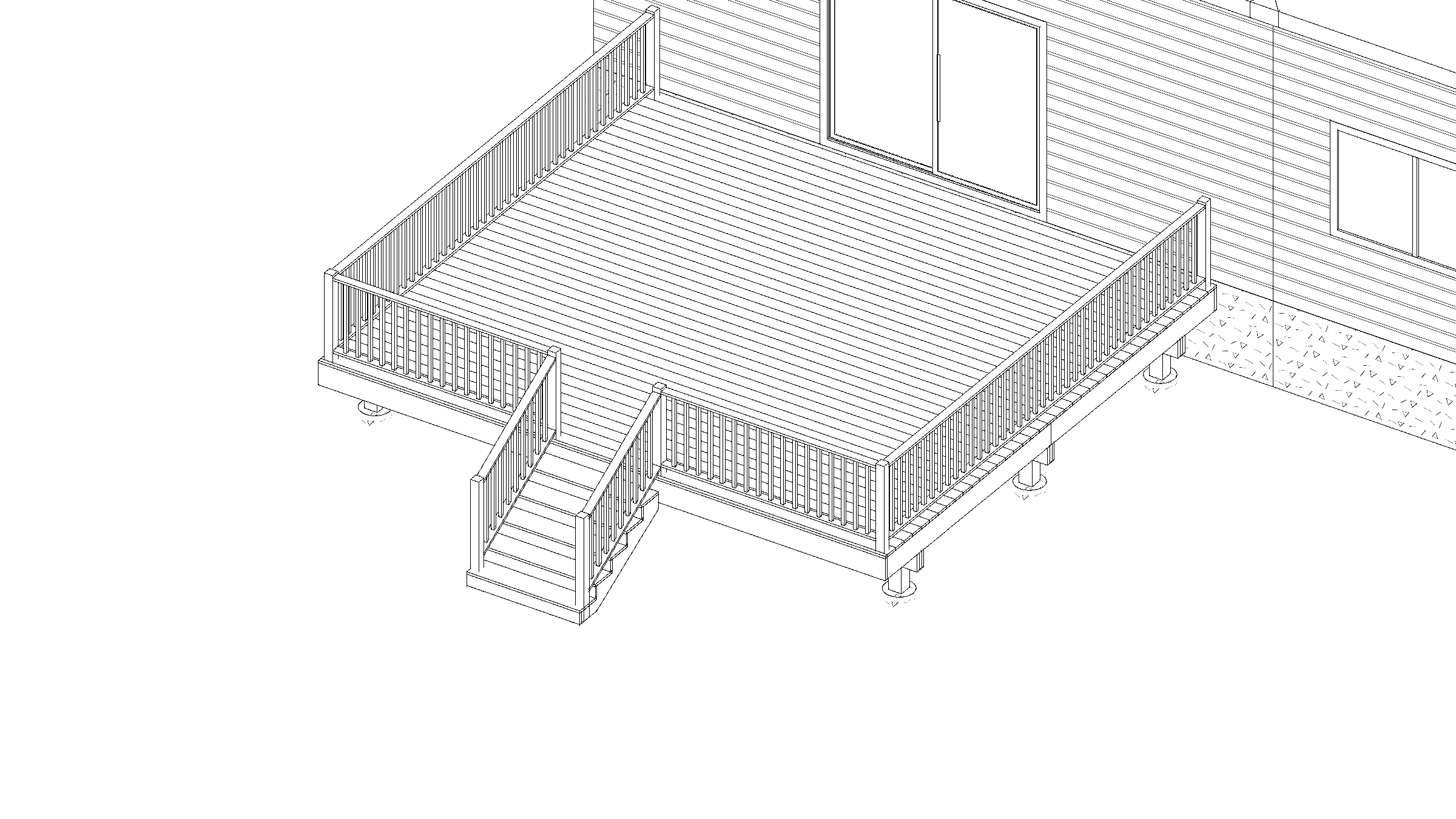 20x18 Spacious Raised Deck deck plan
