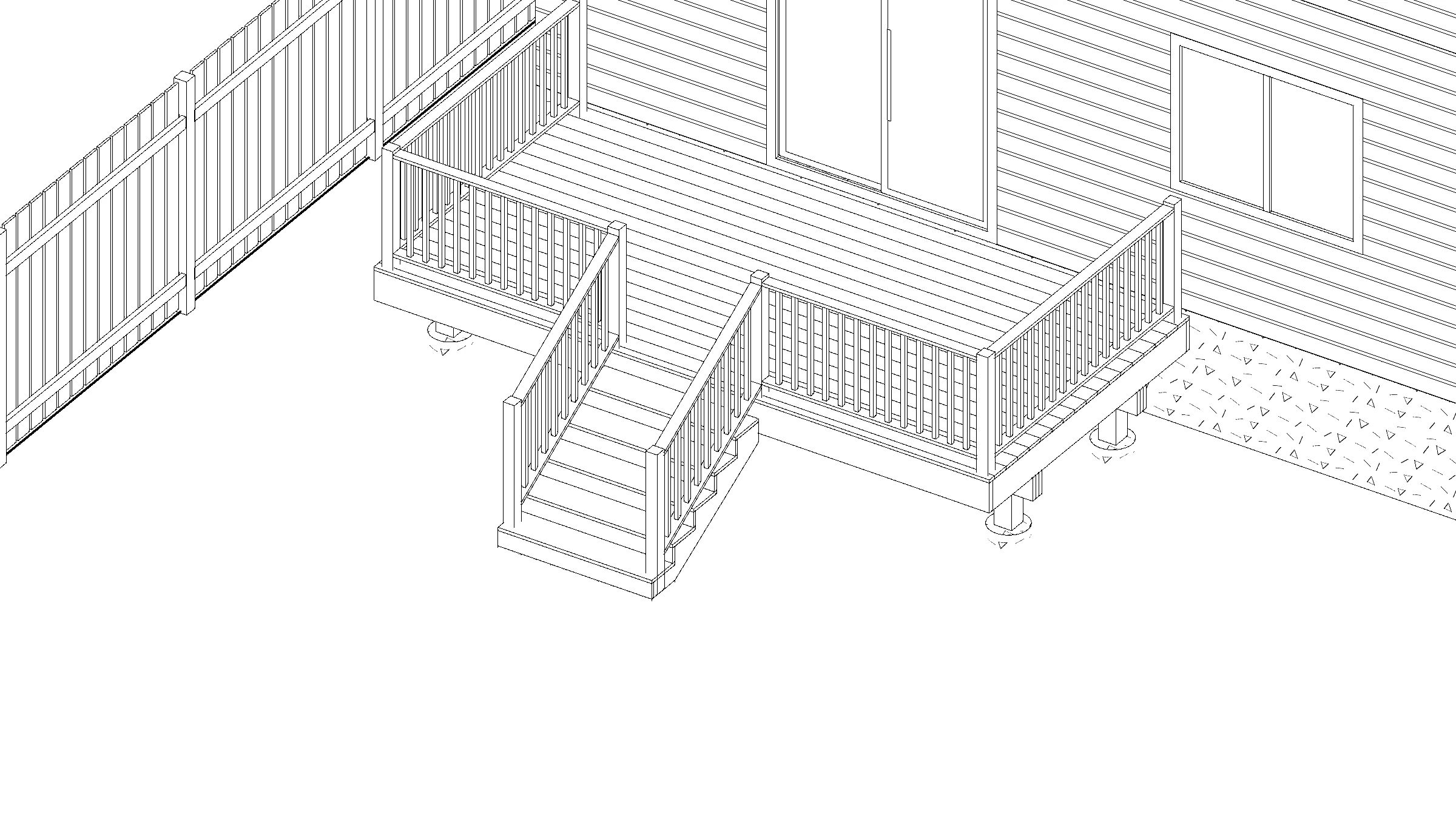 16x8 Medium Raised Deck deck plan