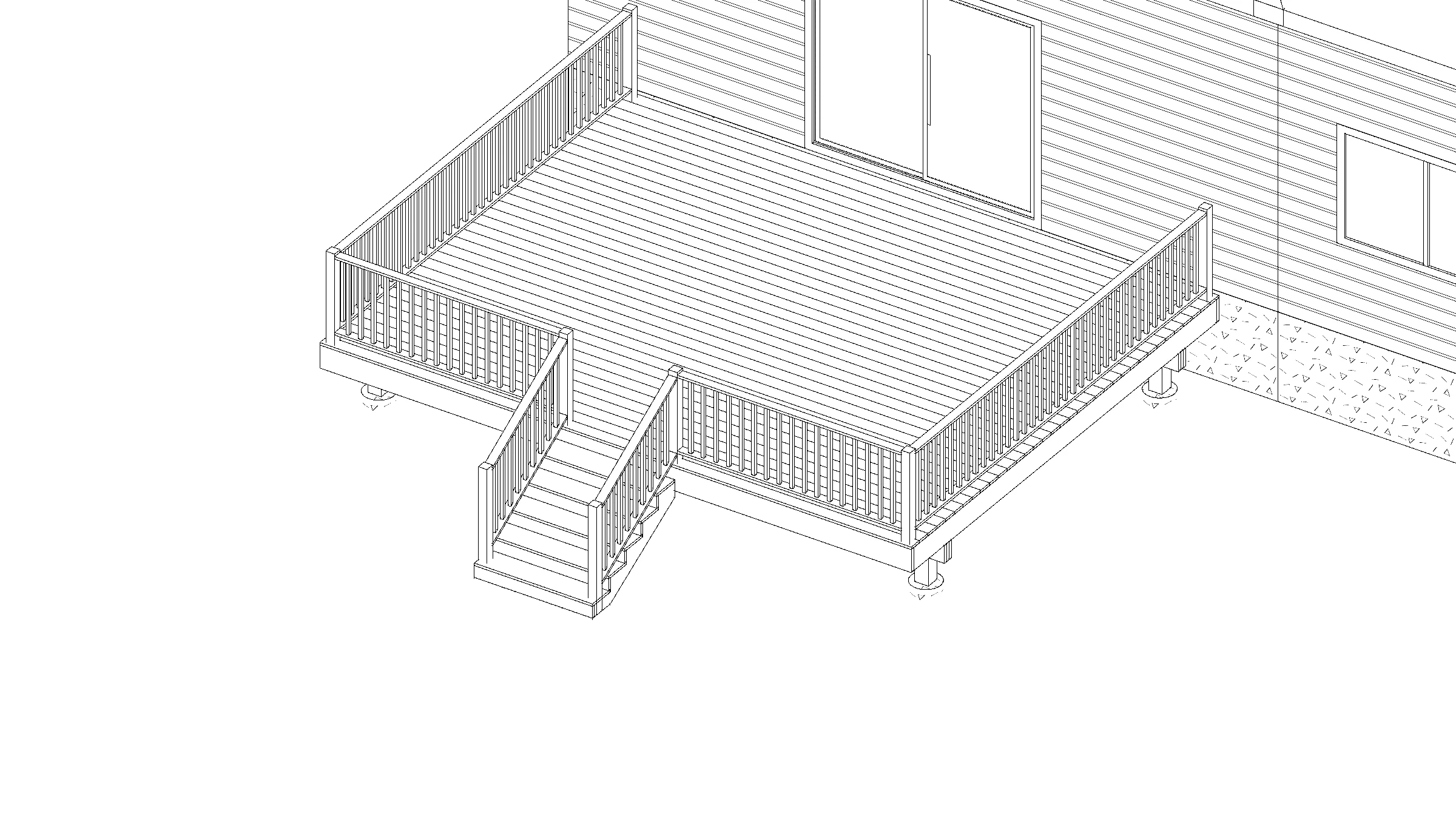 20x16 Spacious Raised Deck deck plan