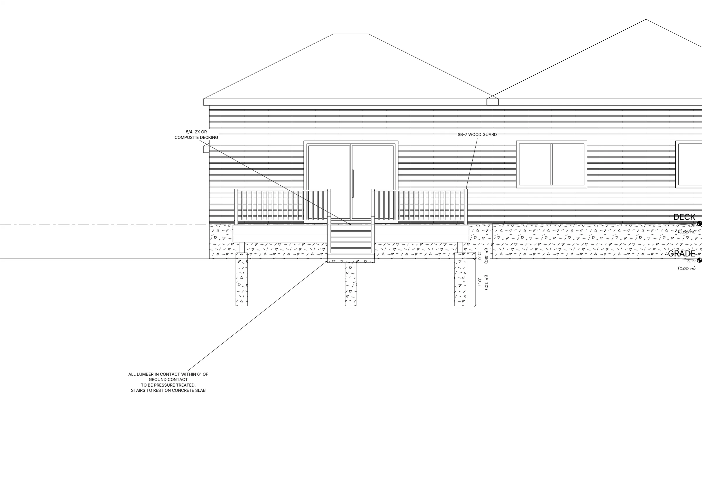20x16 Spacious Raised Deck elevations preview