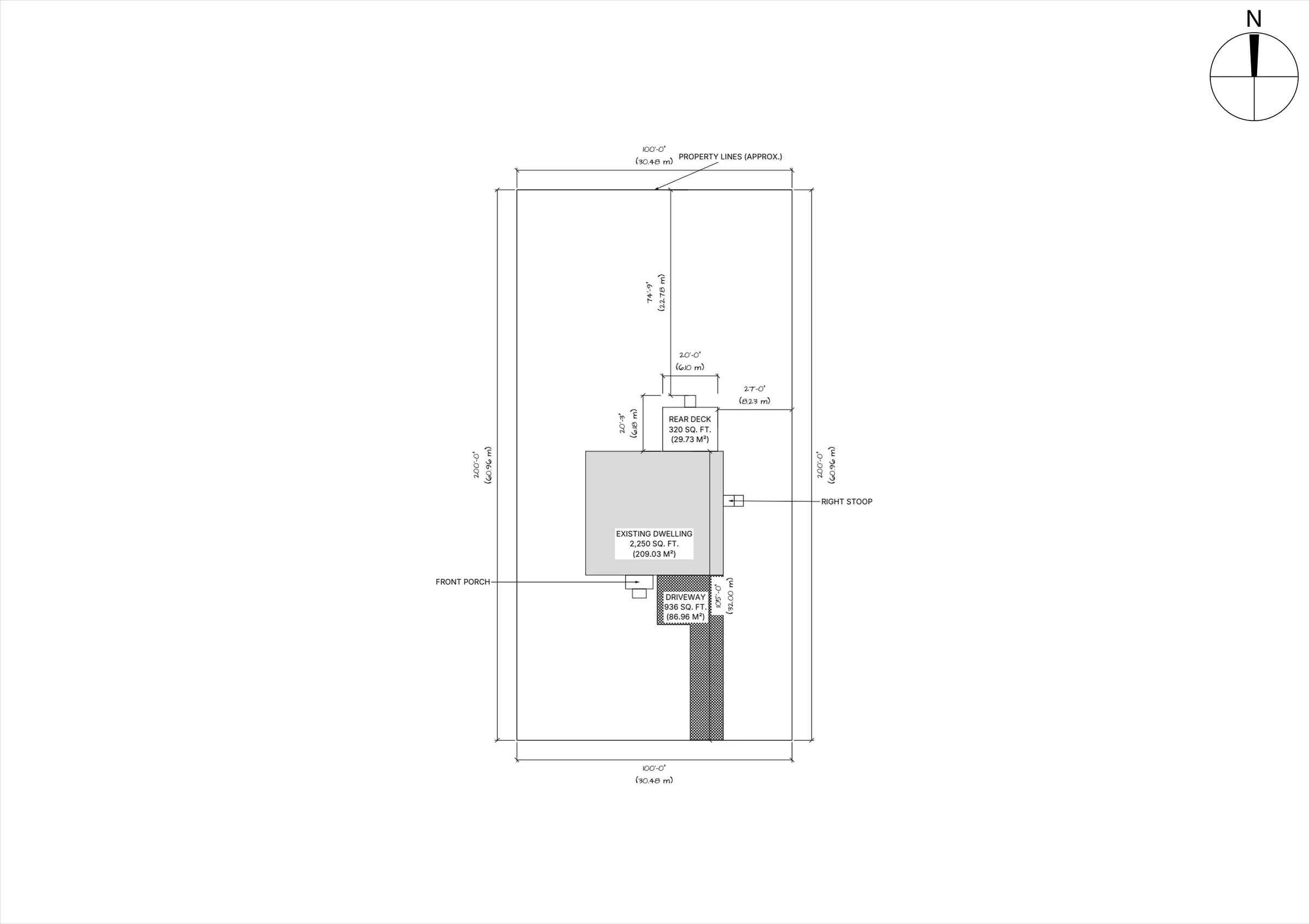 20x16 Spacious Raised Deck site plan preview