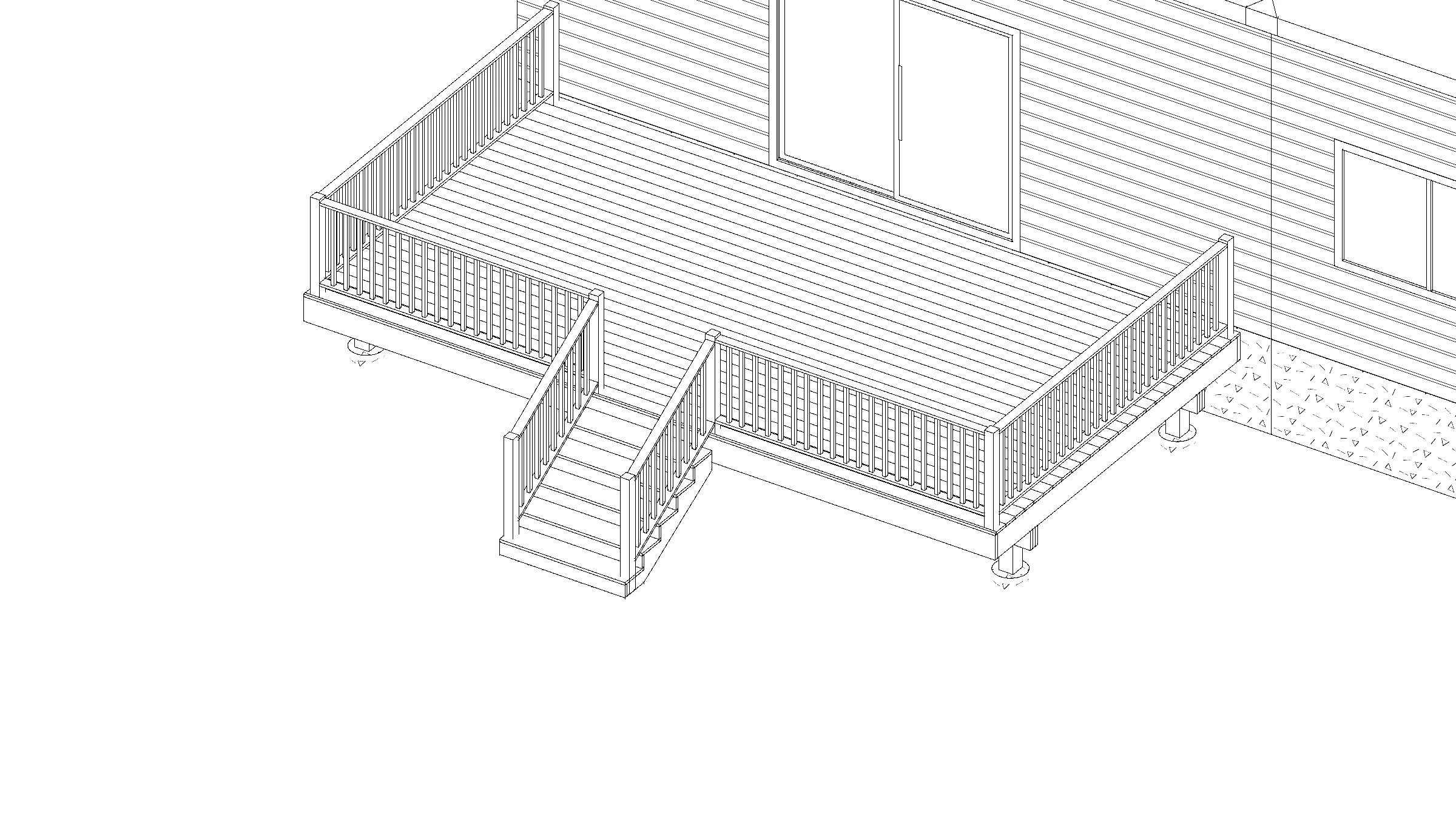 22x12 Spacious Raised Deck deck plan
