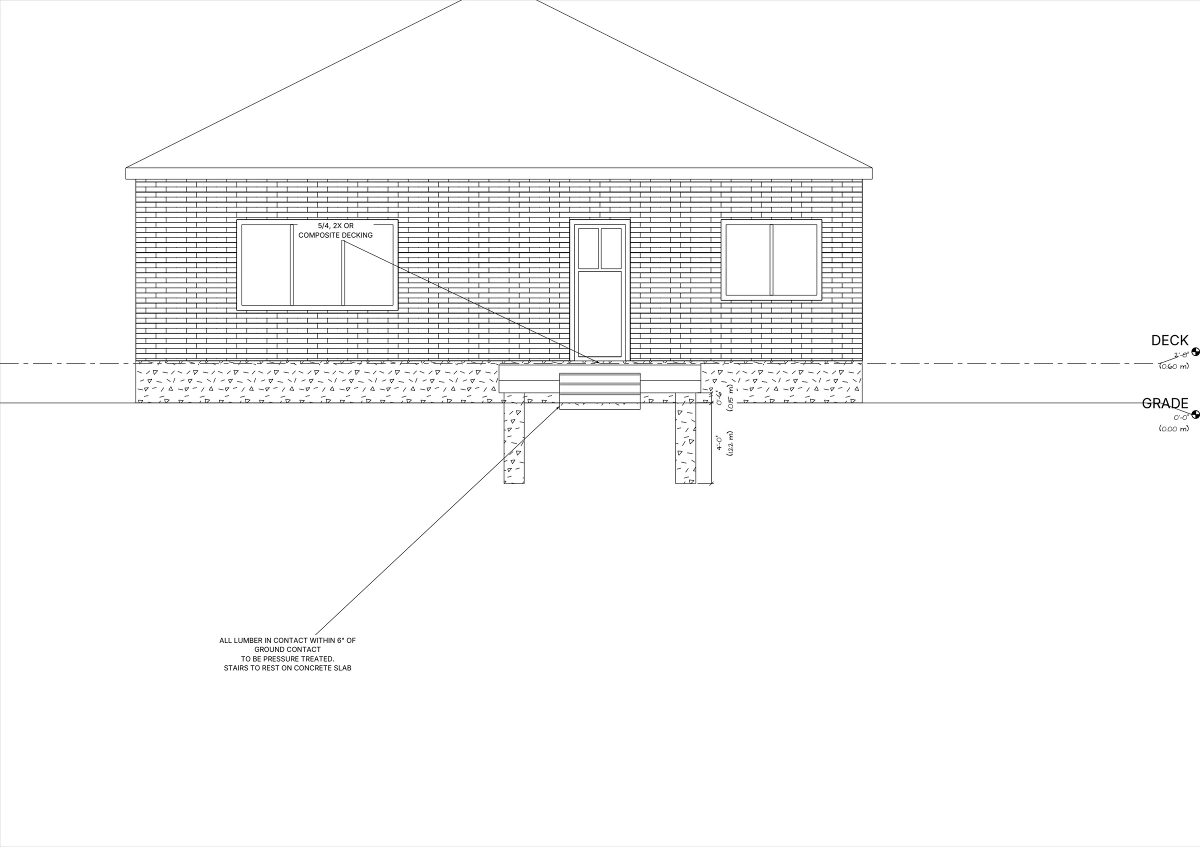 8x10 Budget Ground-Level Deck elevations preview