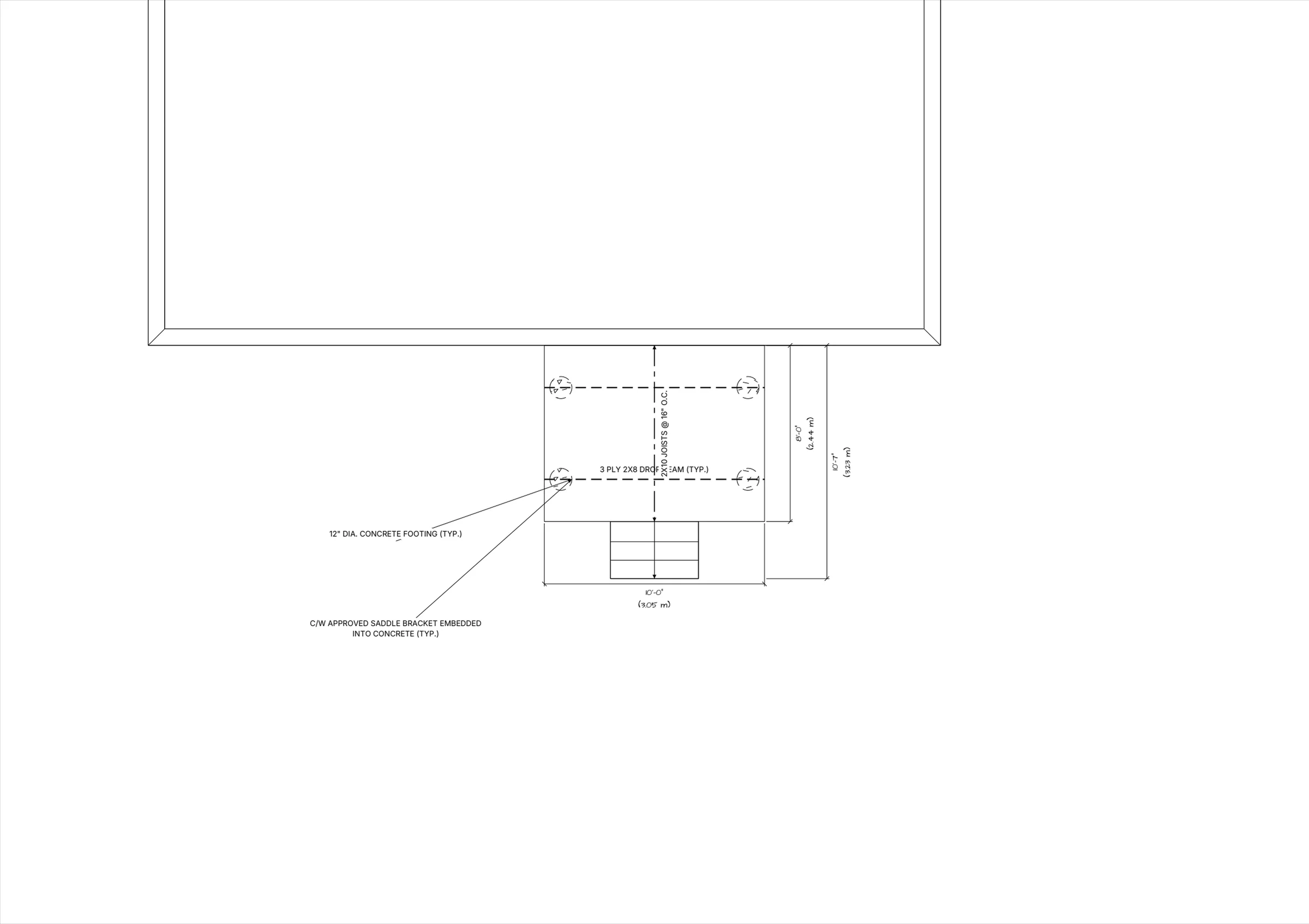 8x10 Budget Ground-Level Deck floor plan preview