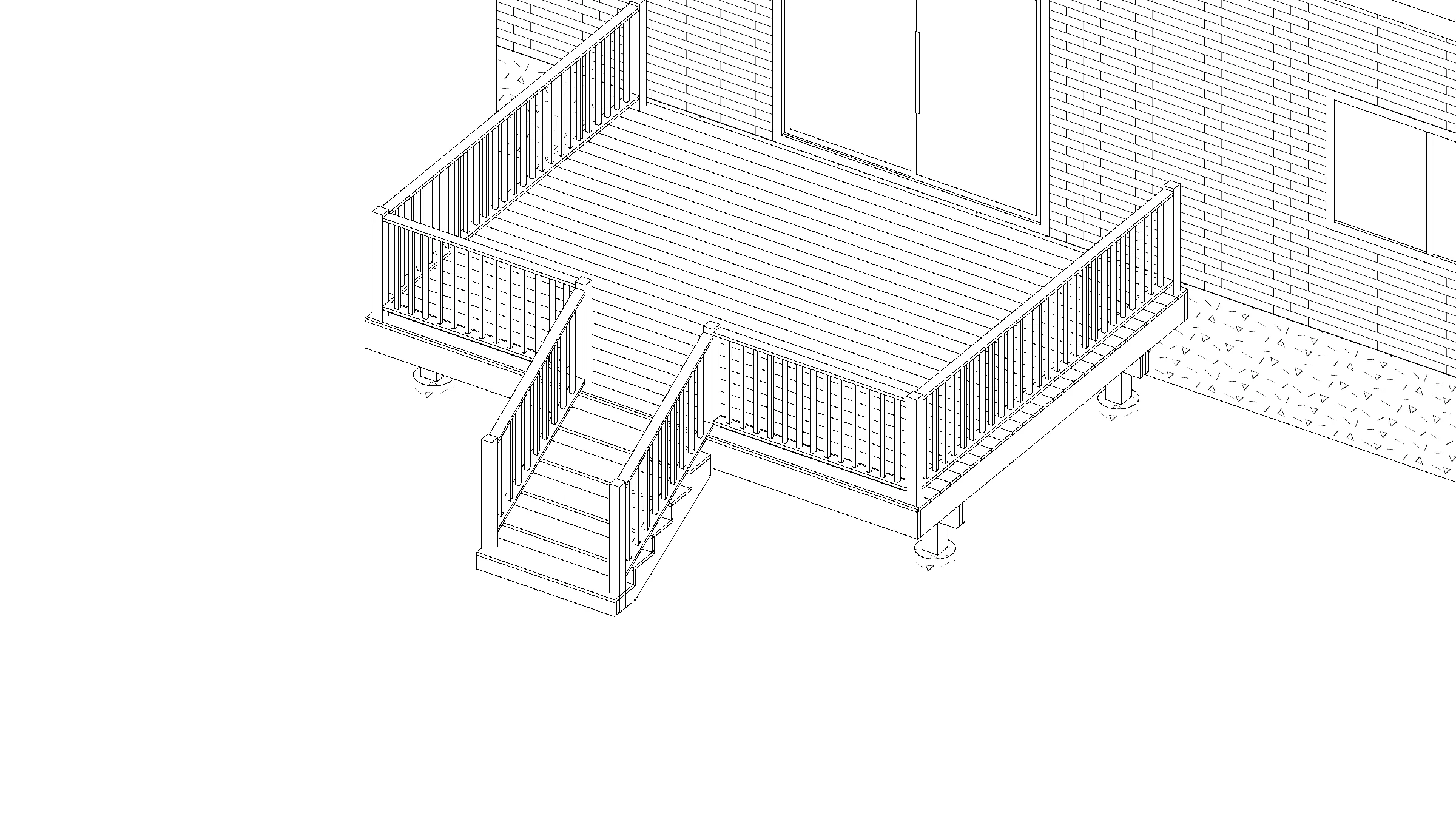 16x12 Medium Raised Deck deck plan
