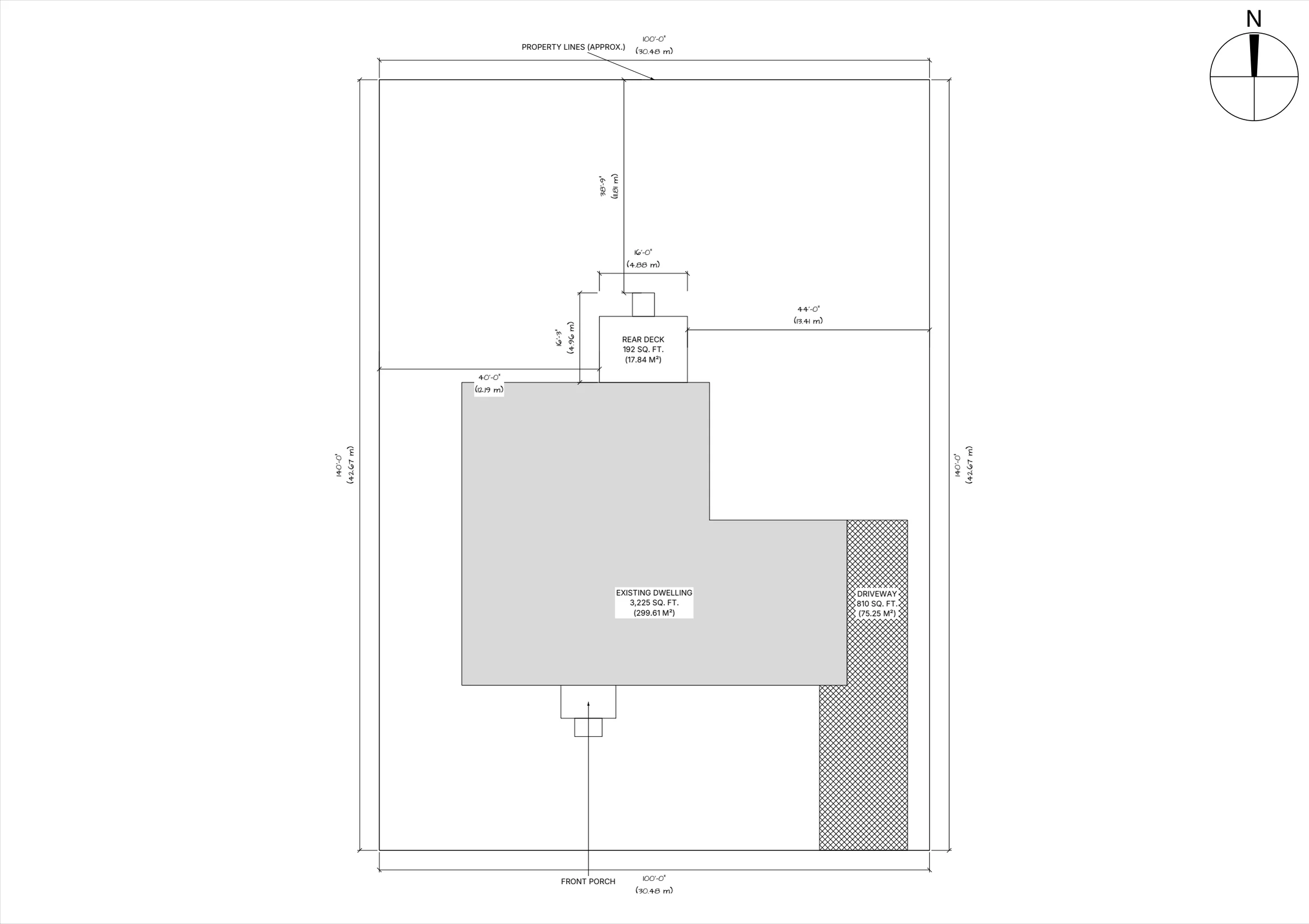 16x12 Medium Raised Deck site plan preview