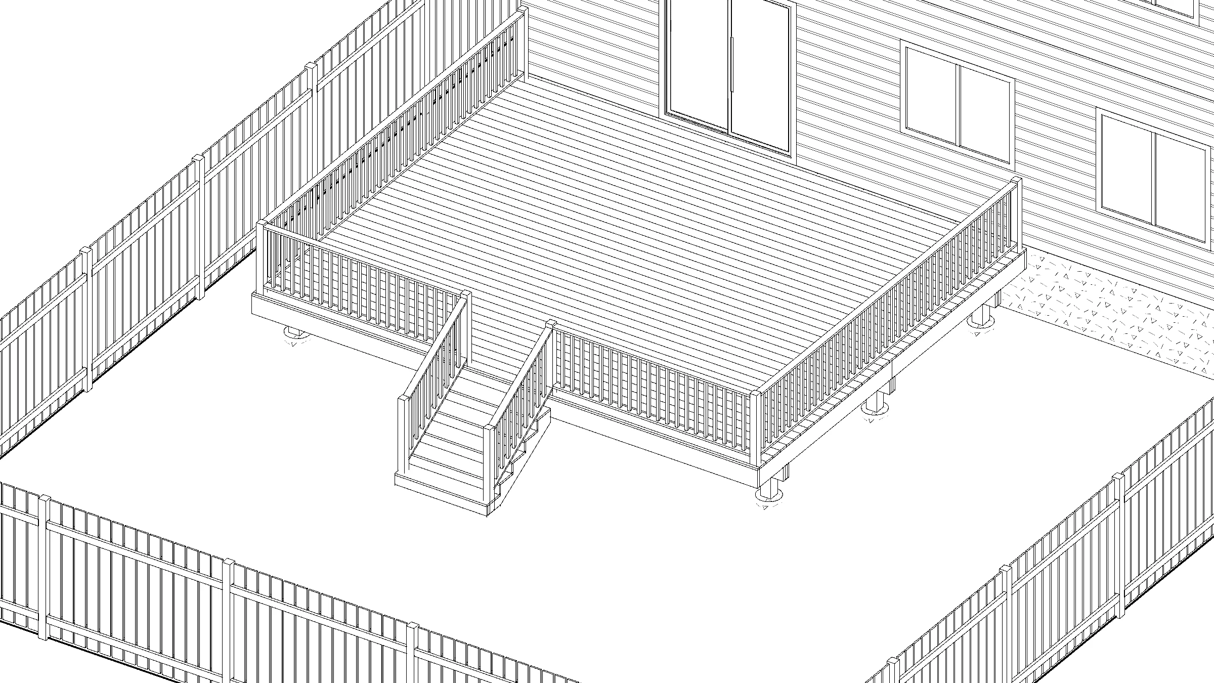 18x22 Spacious Raised Deck deck plan