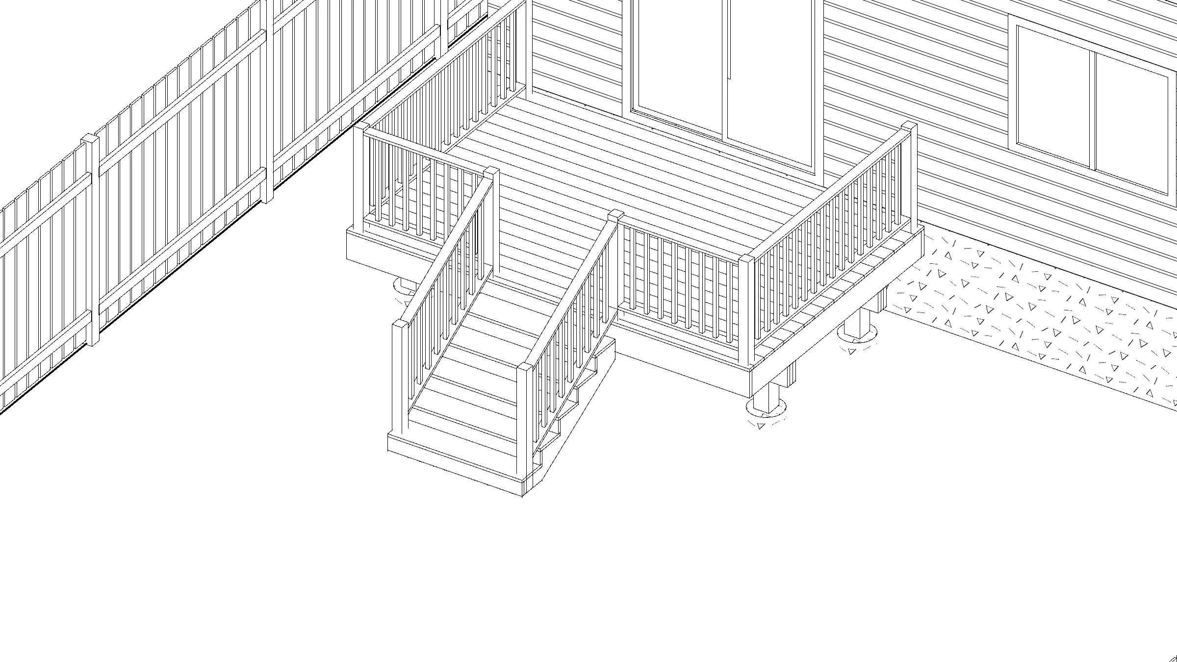 12x8 Budget Raised Deck deck plan