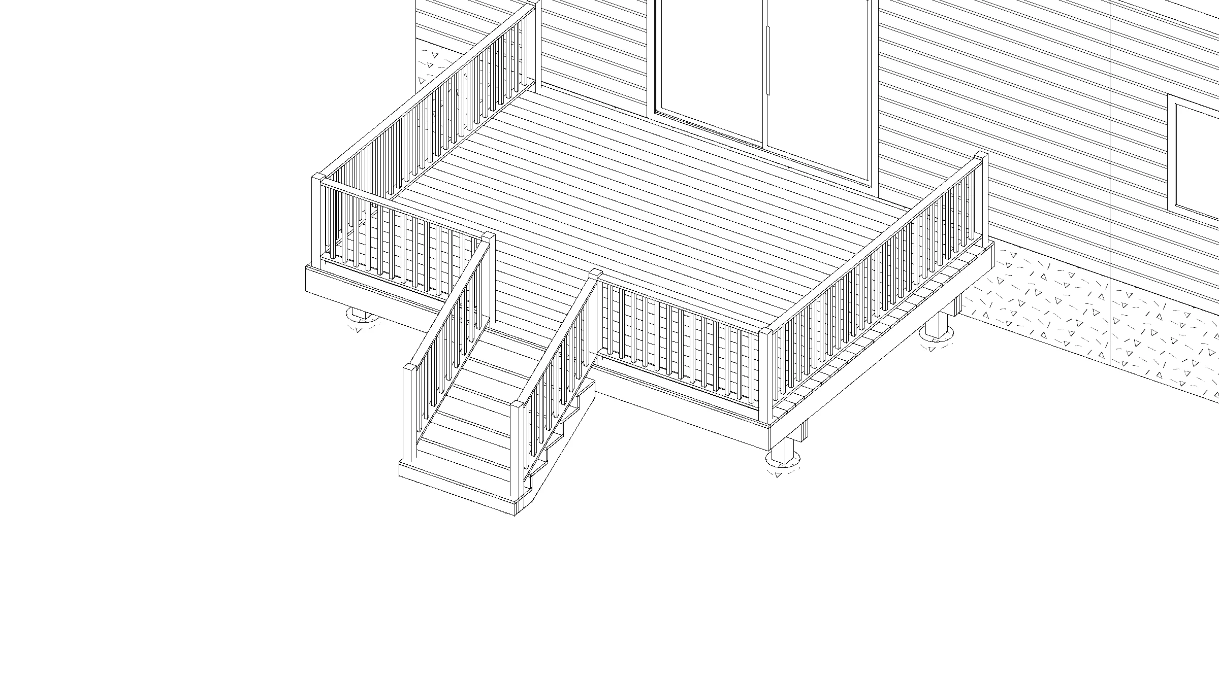 12x16 Medium Raised Deck deck plan