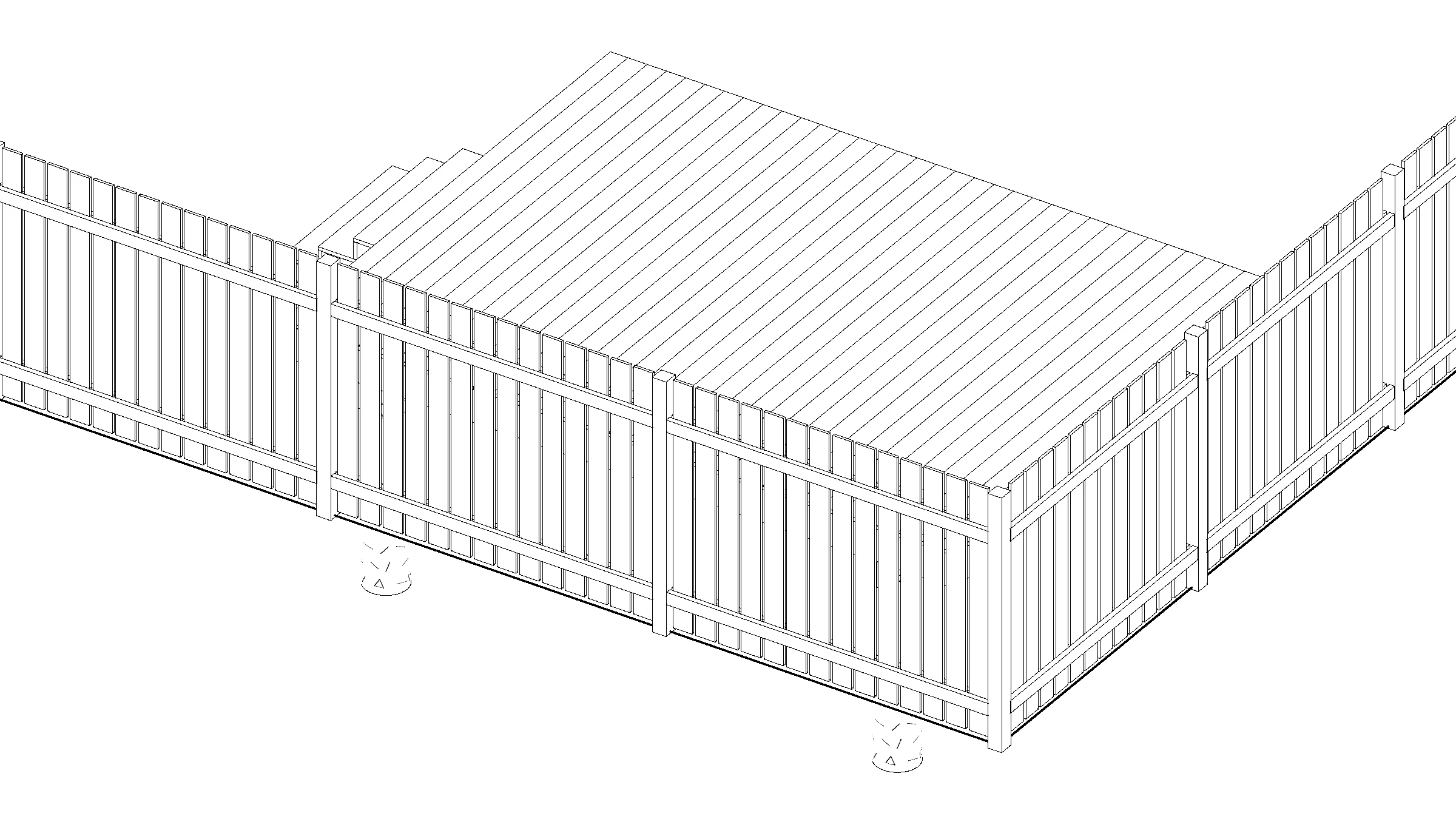 12x16 Medium Ground-Level Deck deck plan