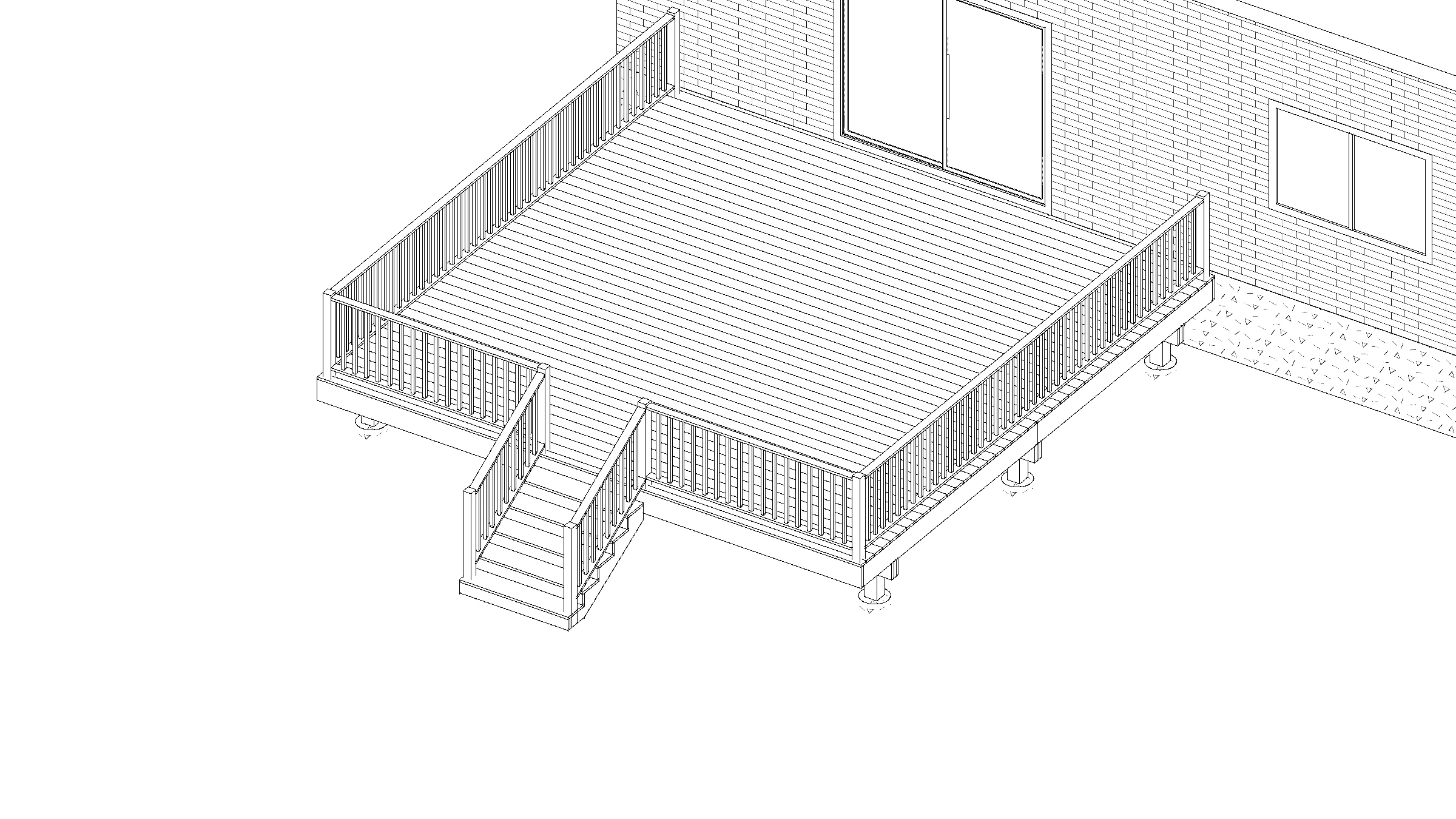 20x20 Spacious Raised Deck deck plan