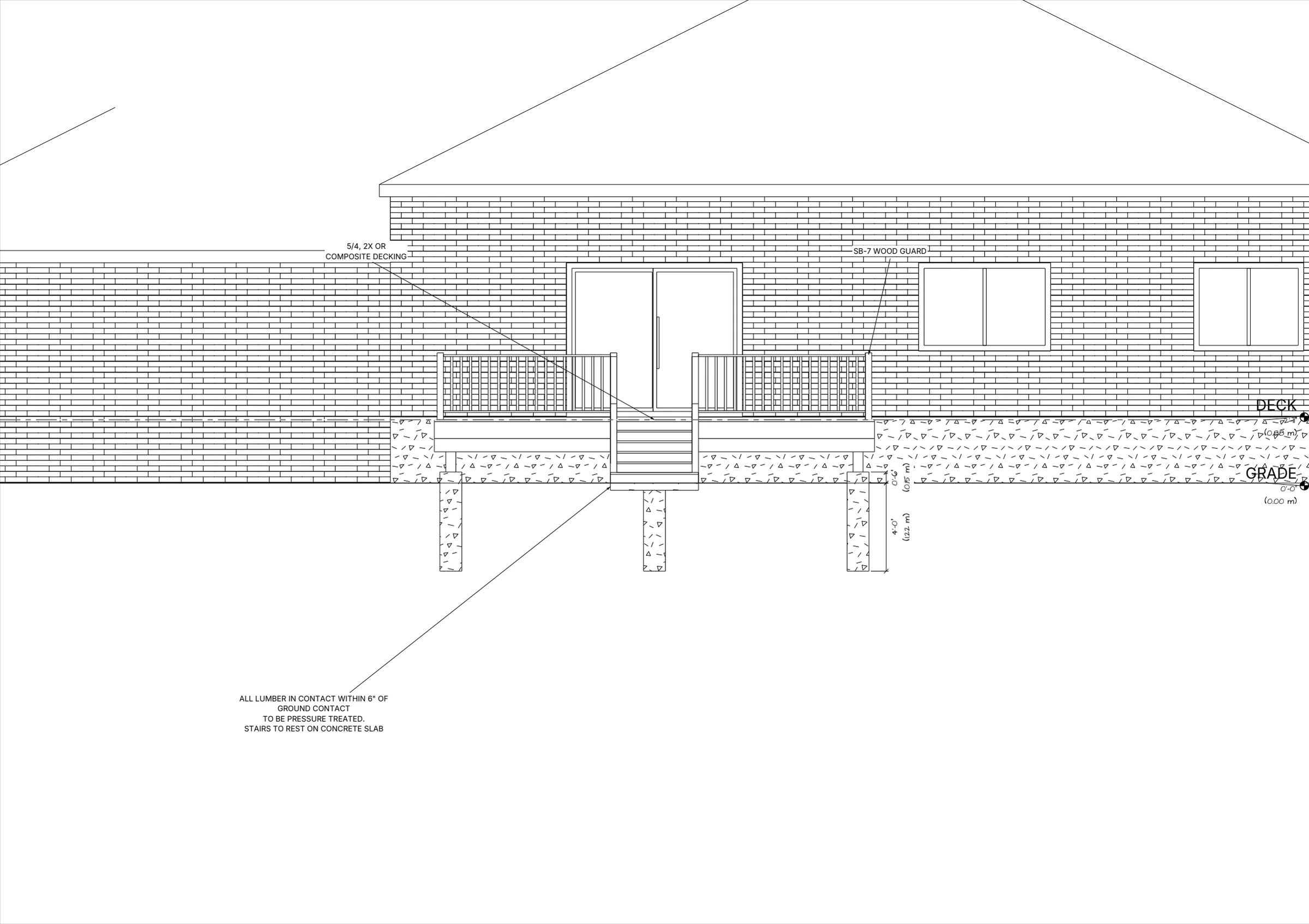 20x20 Spacious Raised Deck elevations preview