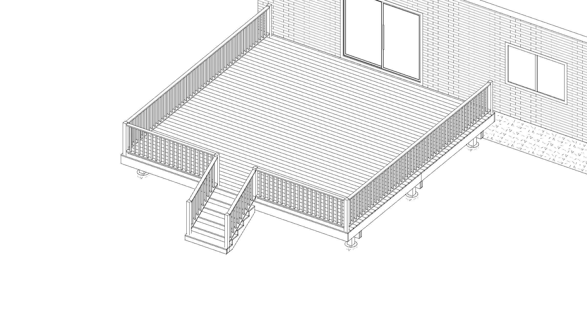 22x22 Spacious Raised Deck deck plan