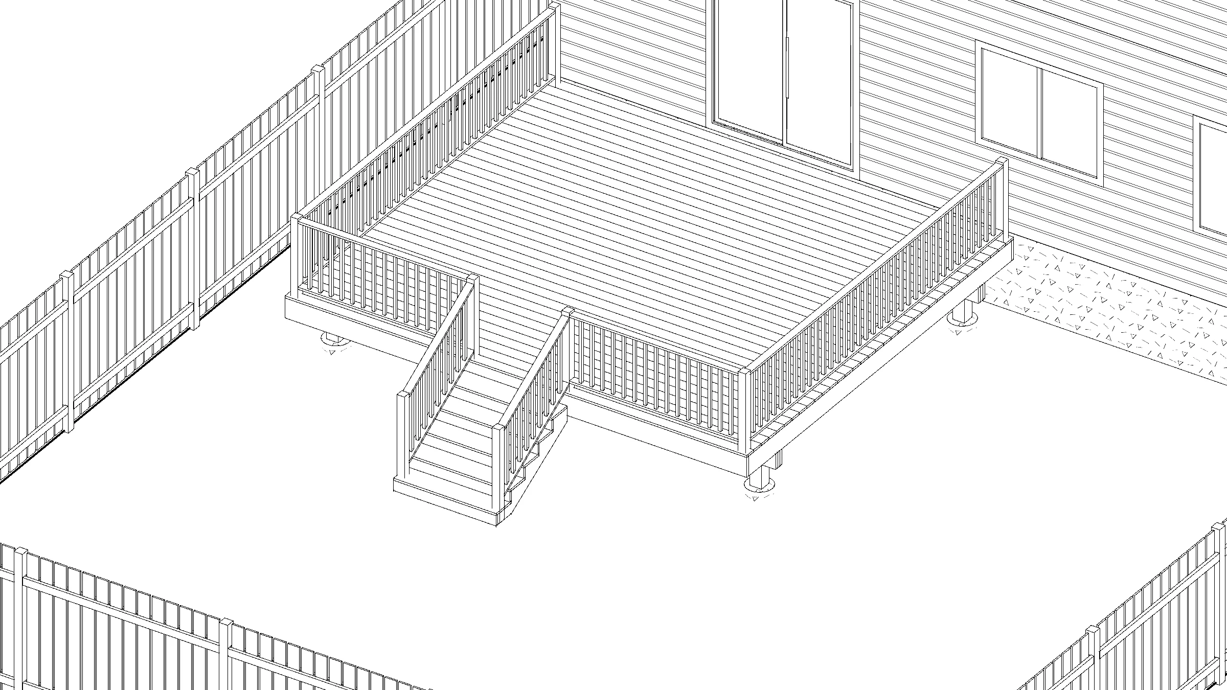 18x16 Spacious Raised Deck deck plan