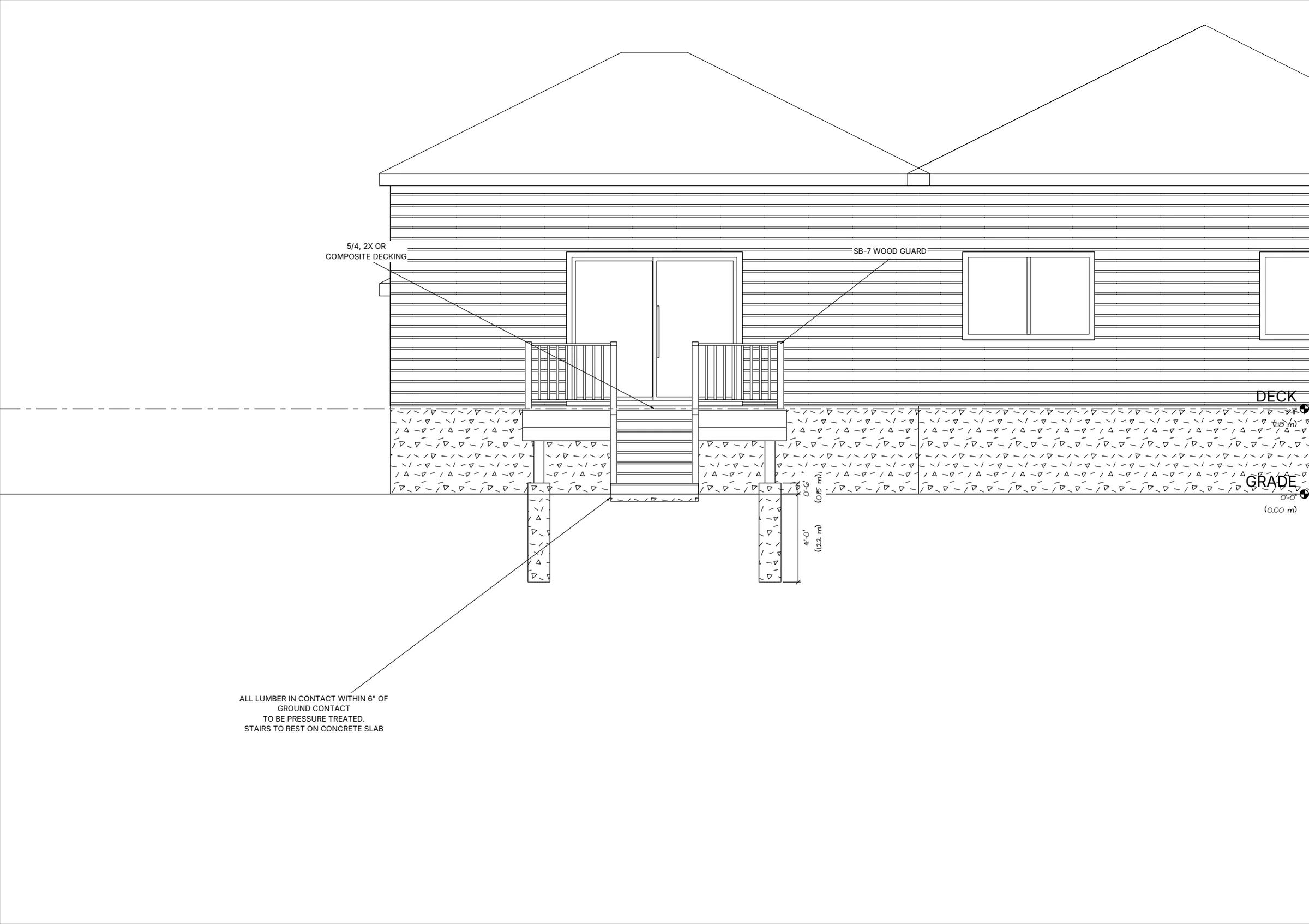 12x10 Budget Raised Deck elevations preview