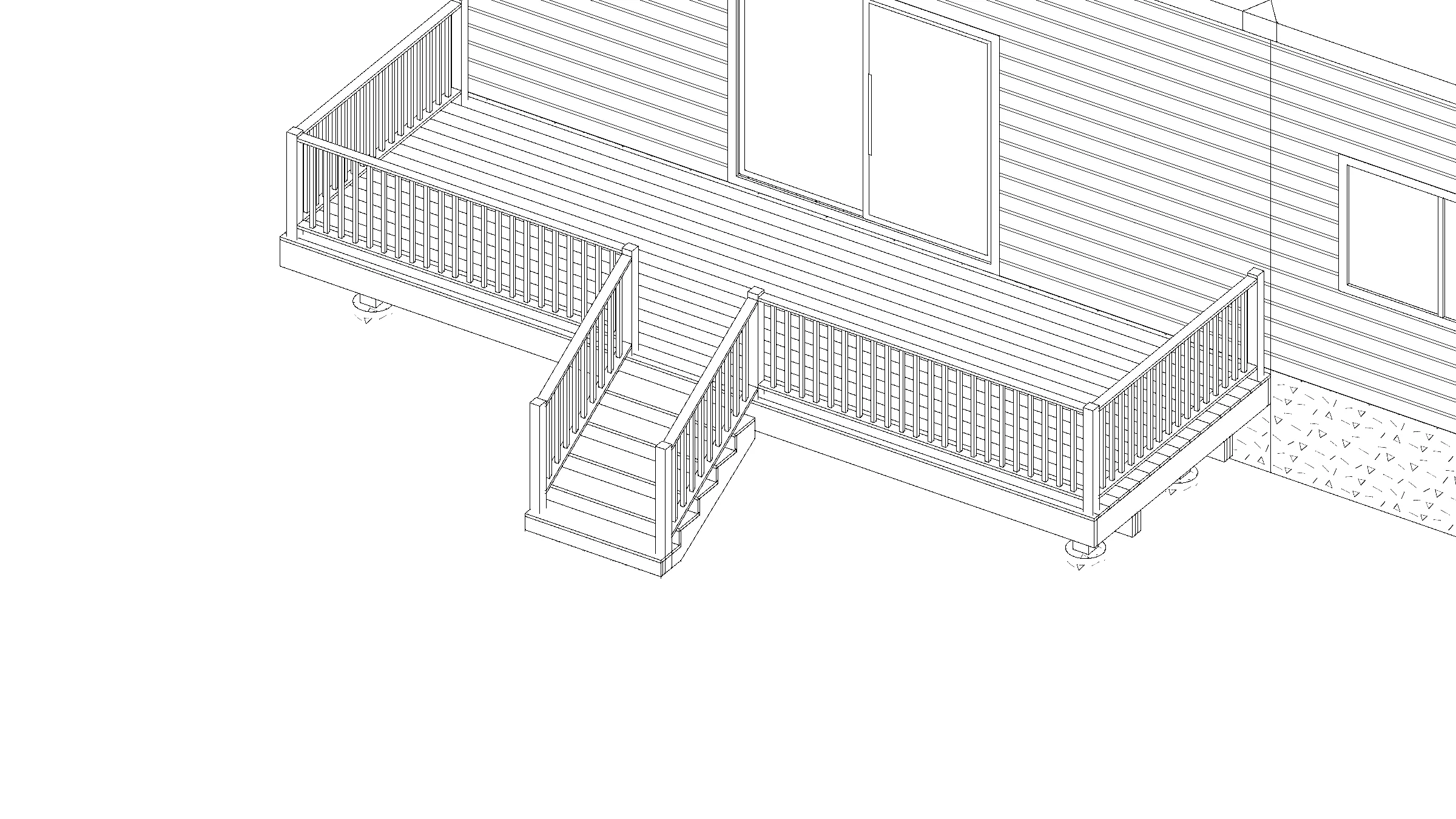 24x8 Medium Raised Deck deck plan