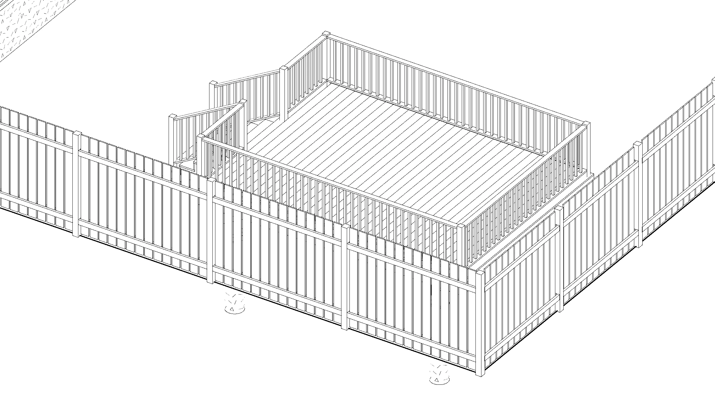 12x16 Medium Raised Deck deck plan