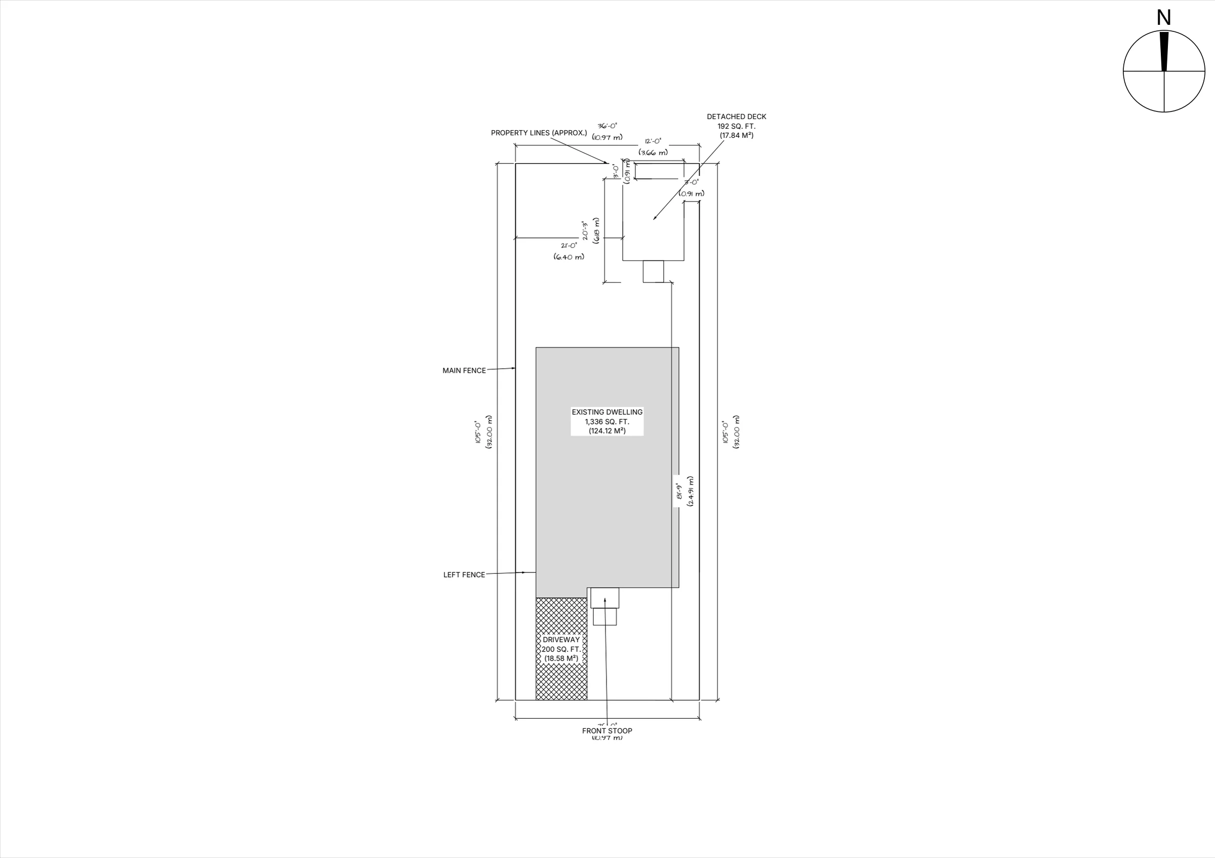 12x16 Medium Raised Deck site plan preview